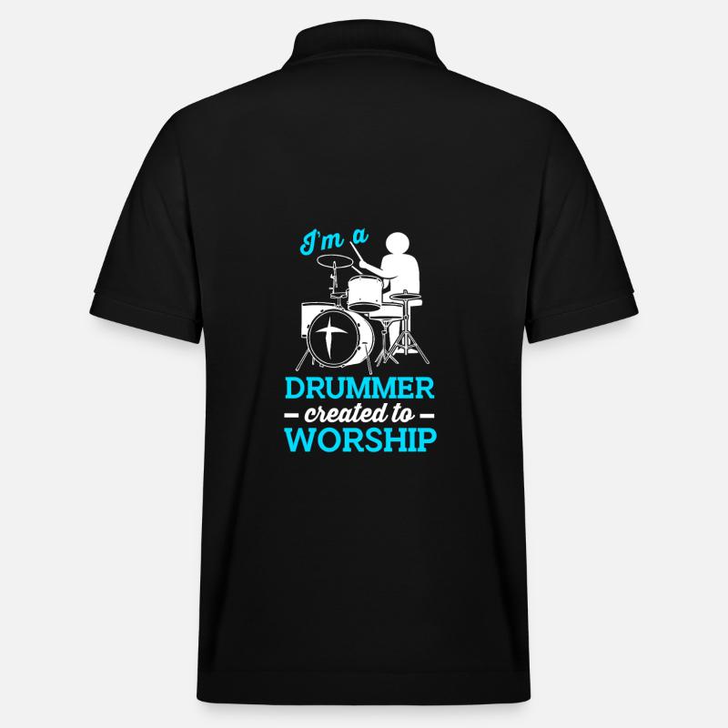 Drumsticks Schlagzeug Schlagzeuger - Stanley/Stella Unisex Bio-Poloshirt PREPSTER - Schwarz