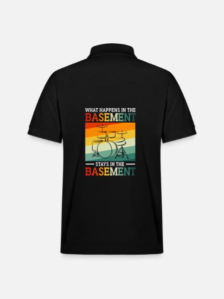 Drummer Drum Drumsticks - Stanley/Stella Unisex Organic Polo Shirt PREPSTER - black