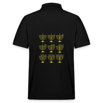 Chanoeka Chanoeka Chanoeka - Stanley/Stella uniseks bio poloshirt PREPSTER - zwart - Achter - Andy (188cm)