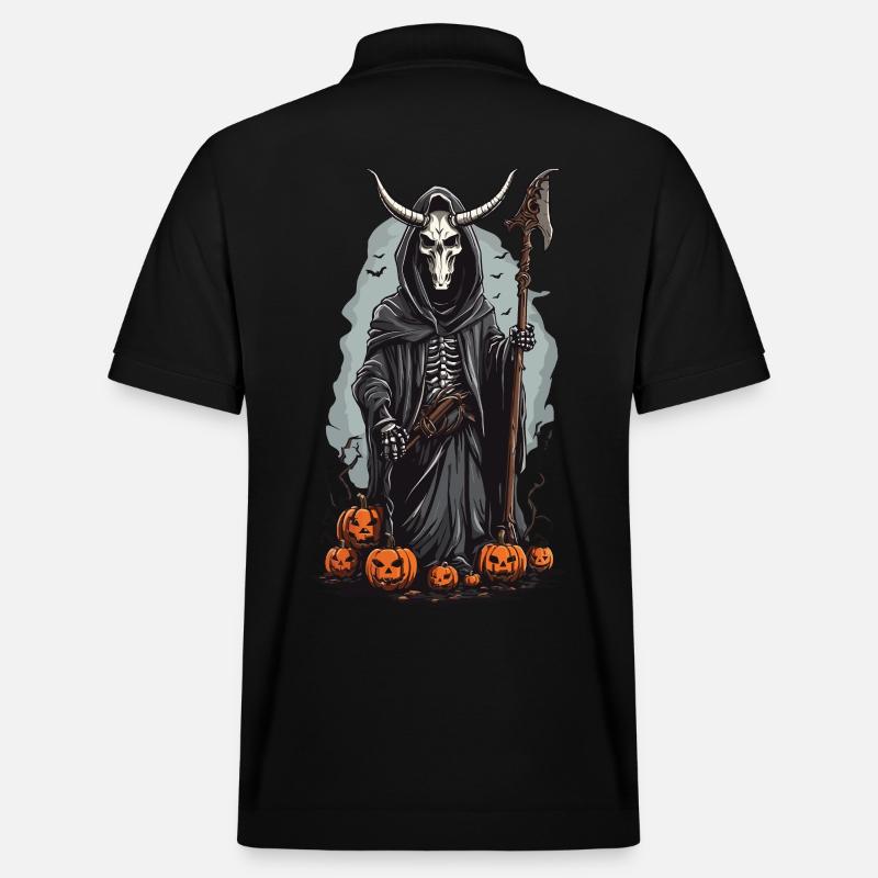 Sensenmann Halloween Dämonischer Druide Design - Stanley/Stella Unisex Bio-Poloshirt PREPSTER - Schwarz