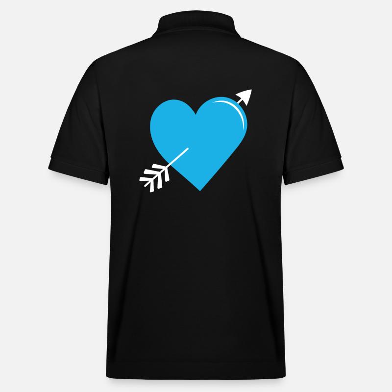 Flèche Coeur Bleu - Polo PREPSTER bio Stanley/Stella Unisexe - noir