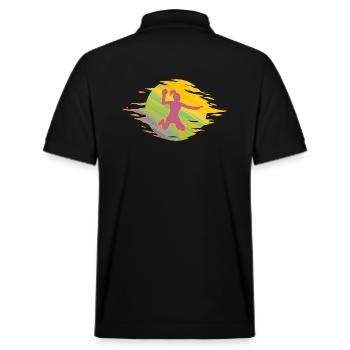 Handball Handballspielerin Sprungwurf handballgirl - Stanley/Stella Unisex Bio-Poloshirt PREPSTER - Schwarz - Hinten - Andy (188cm)