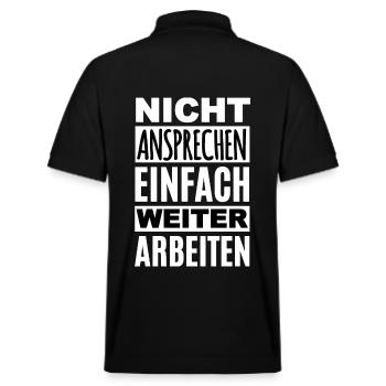 Weiter Arbeiten - Stanley/Stella Unisex Bio-Poloshirt PREPSTER - Schwarz - Hinten - Andy (188cm)