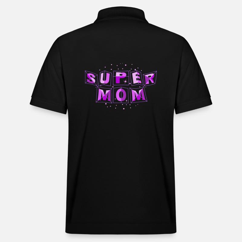 SUPER-MOM dynamic purple - Stanley/Stella Unisex Bio-Poloshirt PREPSTER - Schwarz