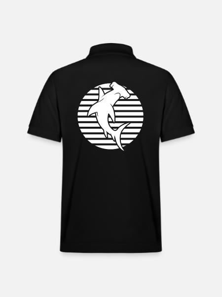Hammerhead Shark, Diving - Stanley/Stella Unisex Organic Polo Shirt PREPSTER - black