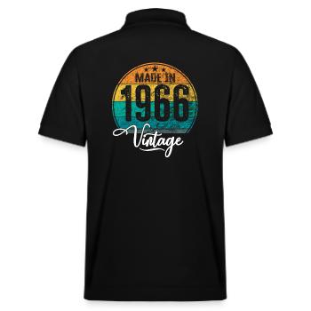 Vintage Made in 1966 Geburtsjahr 1966 Geburtstag - Stanley/Stella Unisex Bio-Poloshirt PREPSTER - Schwarz - Hinten - Andy (188cm)
