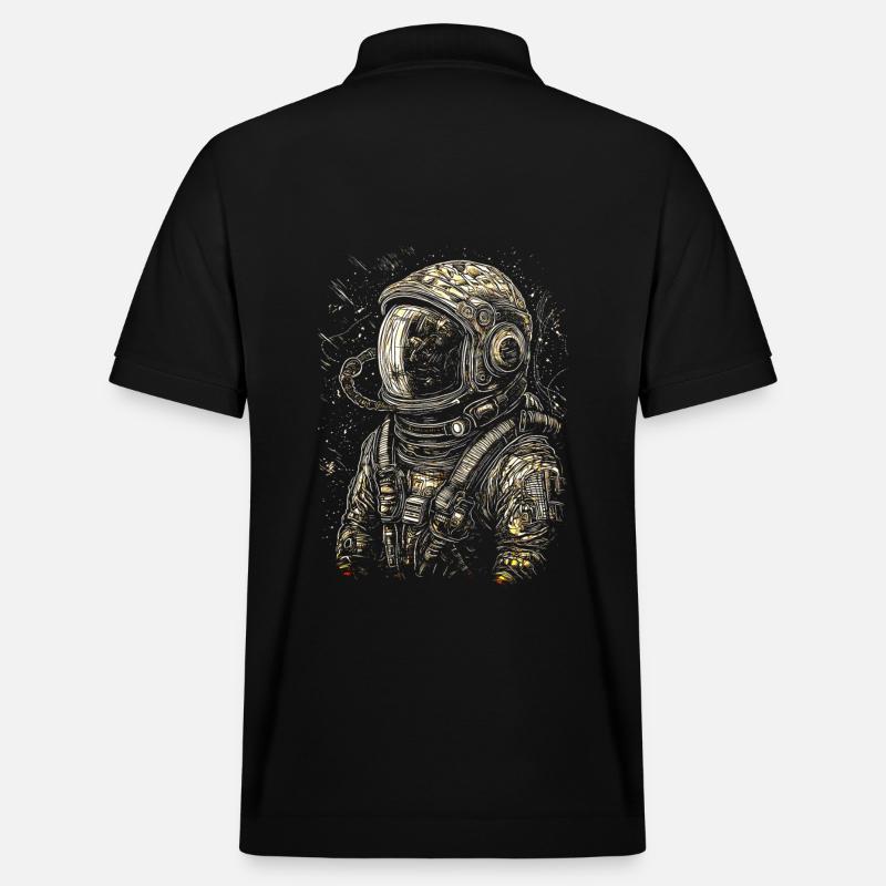 Astronaut in retro look - Stanley/Stella Unisex Organic Polo Shirt PREPSTER - black