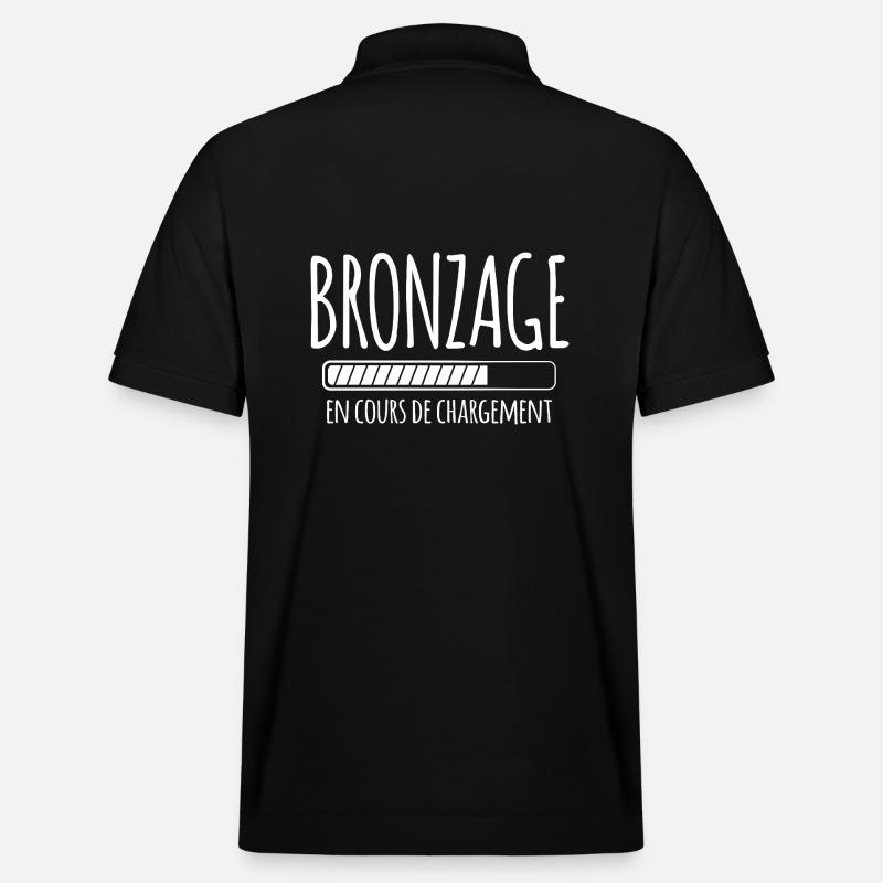 Tan Loading, Summer, Vacation, French - Stanley/Stella Unisex Organic Polo Shirt PREPSTER - black
