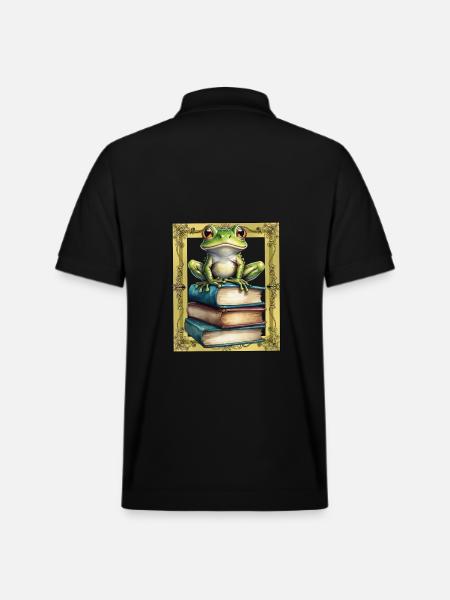 Frog Frogs Book Books Toad - Stanley/Stella Unisex Organic Polo Shirt PREPSTER - black