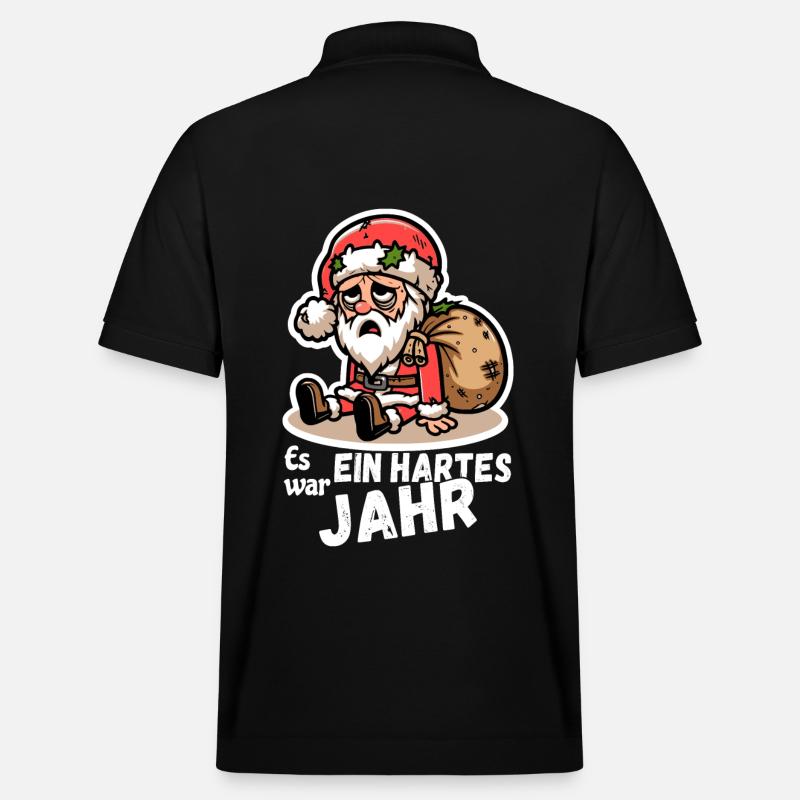 Lustiger Weihnachtsmann Spruch - Stanley/Stella Unisex Bio-Poloshirt PREPSTER - Schwarz