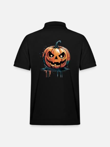 Halloween jack-o'-lanterns - Stanley/Stella Unisex Organic Polo Shirt PREPSTER - black