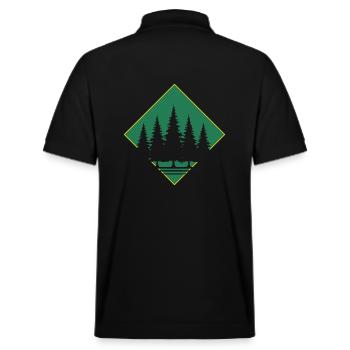 Wald shinrin yoku Waldläufer - Stanley/Stella Unisex Bio-Poloshirt PREPSTER - Schwarz - Hinten - Andy (188cm)