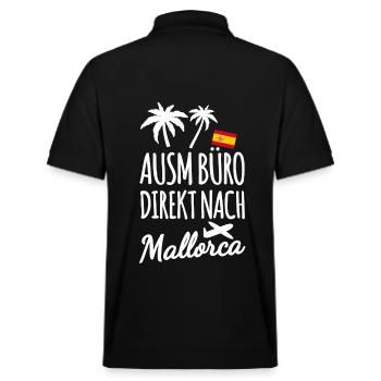 Büromensch in Mallorca - Stanley/Stella Unisex Bio-Poloshirt PREPSTER - Schwarz - Hinten - Andy (188cm)