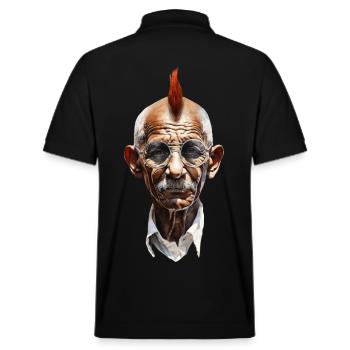 Gandhi mit Irokese – Revolution im Kopf - Stanley/Stella Unisex Bio-Poloshirt PREPSTER - Schwarz - Hinten - Andy (188cm)
