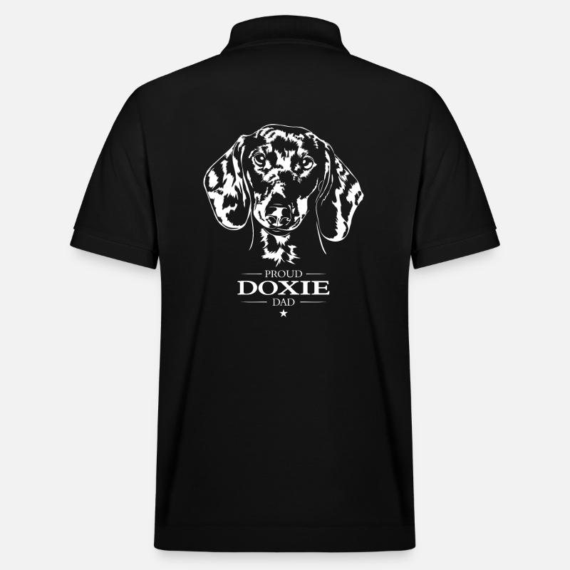 Doxie Dad Hunde Hund Dachshund Dackel Wilsigns - Stanley/Stella Unisex Bio-Poloshirt PREPSTER - Schwarz