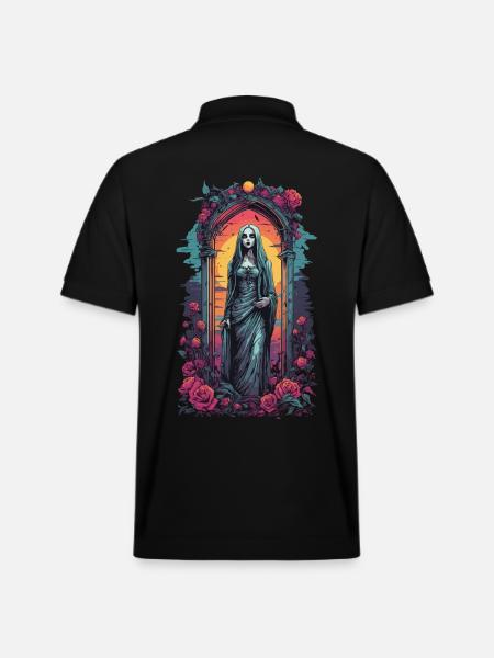 Occult Gothic Aesthetic Retro Wave Streetwear - Stanley/Stella Unisex Organic Polo Shirt PREPSTER - black