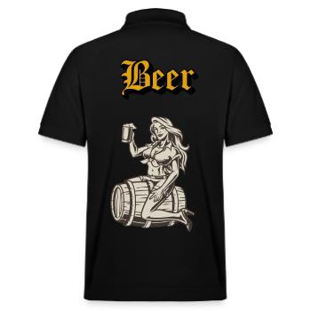 Drinking beer - Stanley/Stella Unisex Organic Polo Shirt PREPSTER - black - Back - Andy (188cm)