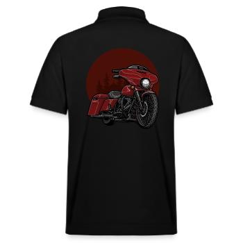 Chopper // Custom // Motorcycle - Stanley/Stella Unisex Organic Polo Shirt PREPSTER - black - Back - Andy (188cm)