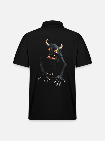 Monster Demon Halloween Varelse Läskig kostym - Ekologisk pikétröja PREPSTER unisex från Stanley/Stella - svart
