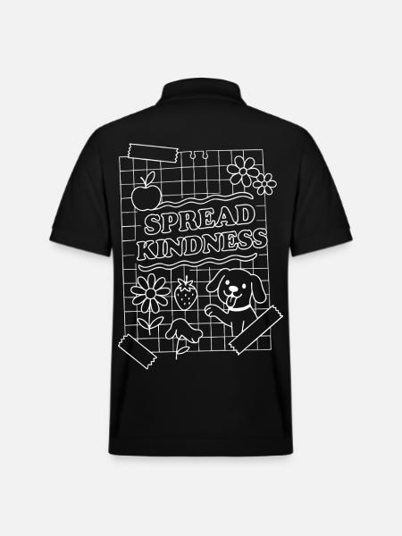 Spread Kindness (white) - Stanley/Stella Unisex Organic Polo Shirt PREPSTER - black