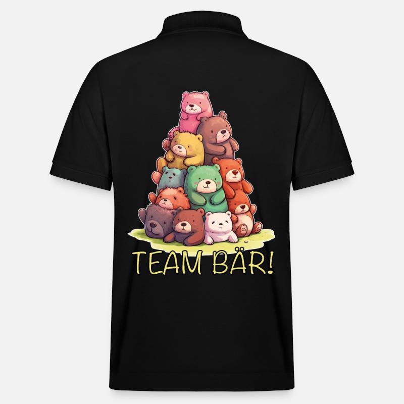 Team Bär Teddybär - Stanley/Stella Unisex Bio-Poloshirt PREPSTER - Schwarz