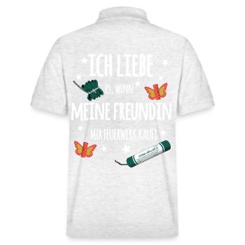 Pyro Partnerschaft - Stanley/Stella Unisex Bio-Poloshirt PREPSTER - Weiß meliert - Hinten - Andy (188cm)