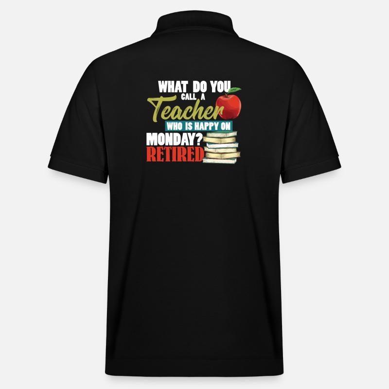 RETIRED TEACHER - Stanley/Stella Unisex Bio-Poloshirt PREPSTER - Schwarz