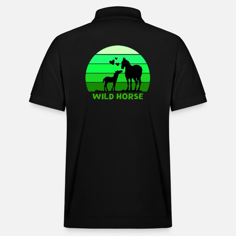 cheval, cheval sauvage, passionné de chevaux - Polo PREPSTER bio Stanley/Stella Unisexe - noir