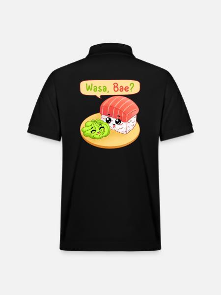sushi, fan de sushi, wasabi - Polo PREPSTER bio Stanley/Stella Unisexe - noir
