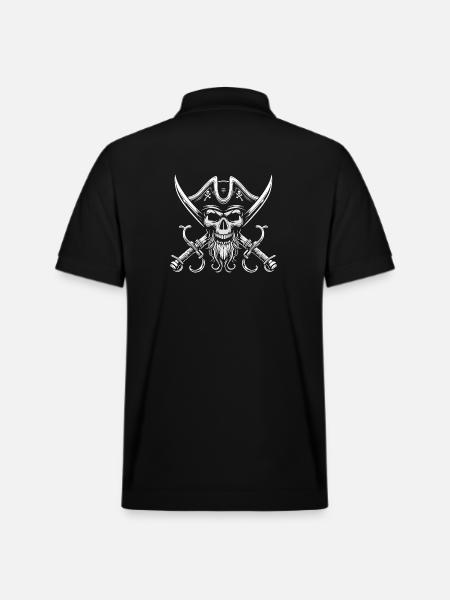 Pirate Skull Sabers - Stanley/Stella Unisex Organic Polo Shirt PREPSTER - black