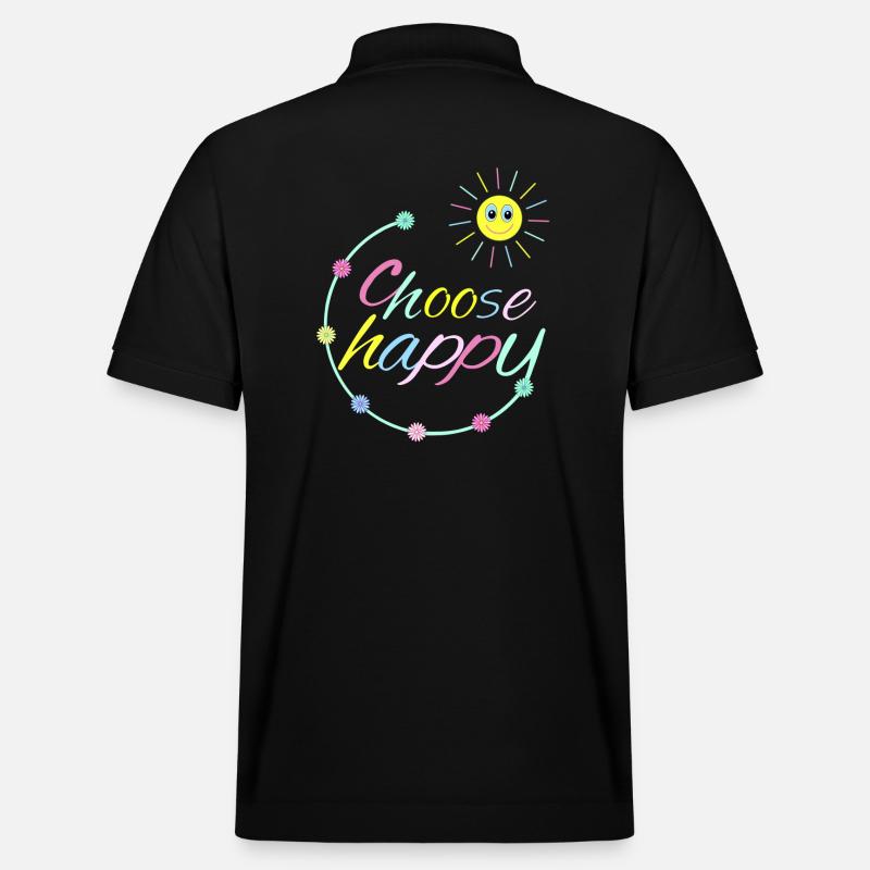 Choose Happy - Stanley/Stella Unisex Bio-Poloshirt PREPSTER - Schwarz