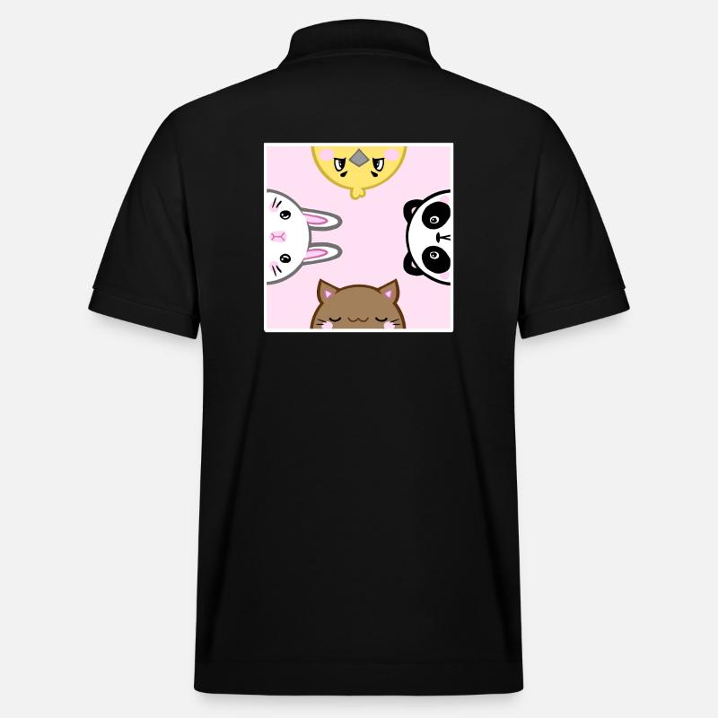 cute animals - Stanley/Stella Unisex Bio-Poloshirt PREPSTER - Schwarz