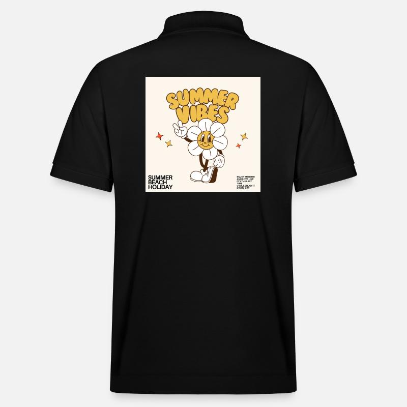 Sommer Vibes Design - Stanley/Stella Unisex Bio-Poloshirt PREPSTER - Schwarz