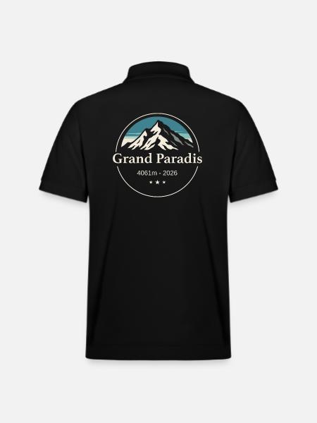 Wandern am Gran Paradiso Mountain - Stanley/Stella Unisex Bio-Poloshirt PREPSTER - Schwarz