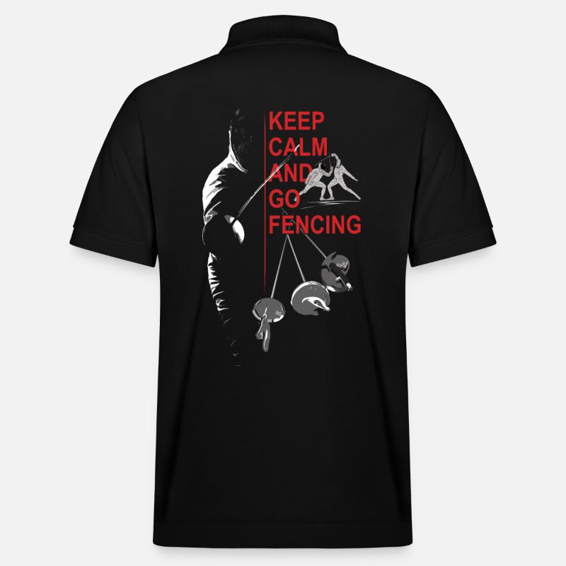 Fechten, Geschenk, Training, Keep Calm - Stanley/Stella Unisex Bio-Poloshirt PREPSTER - Schwarz