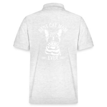 Best Cat Mom Ever Bengalkatze Katzen Wilsigns - Stanley/Stella Unisex Bio-Poloshirt PREPSTER - Weiß meliert - Hinten - Andy (188cm)