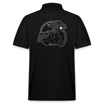 Chopper // Custom // Motorcycle - Stanley/Stella Unisex Organic Polo Shirt PREPSTER - black - Back - Andy (188cm)