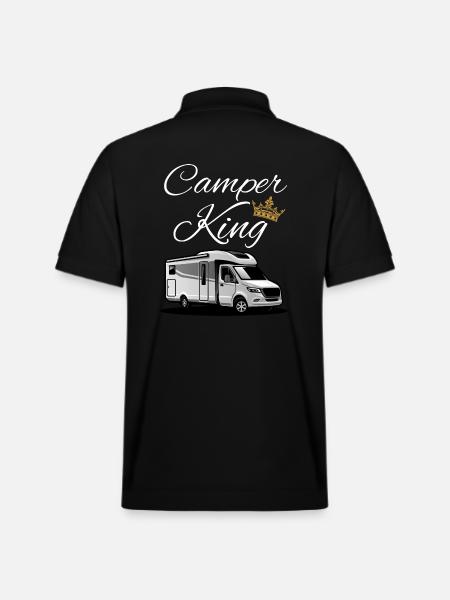 Camper King-Camper King - Stanley/Stella Unisex Organic Polo Shirt PREPSTER - black