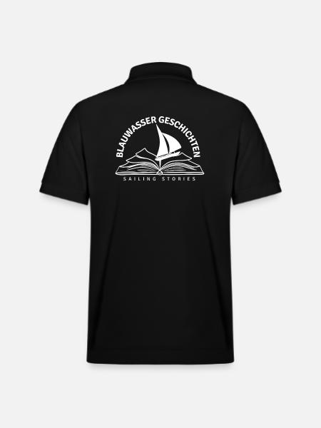 Blue Water Stories Logo - Stanley/Stella Unisex Organic Polo Shirt PREPSTER - black