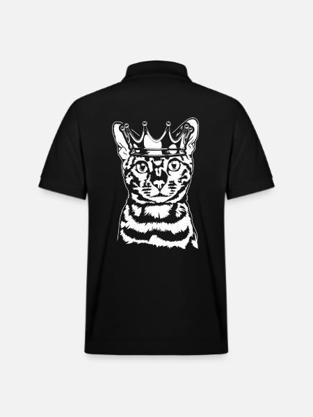 Bengal Cat Crown Cat Stamtavla Cat Wilsigns - Ekologisk pikétröja PREPSTER unisex från Stanley/Stella - svart