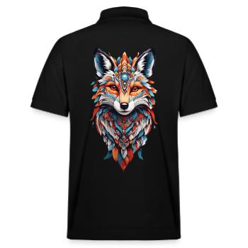 Spirituelles Indianer Fuchs Feder Design Boho Stil - Stanley/Stella Unisex Bio-Poloshirt PREPSTER - Schwarz - Hinten - Andy (188cm)