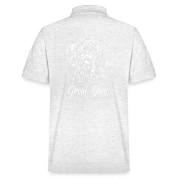 GREAT DANE - Stanley/Stella Unisex Organic Polo Shirt PREPSTER - heather white - Back - Andy (188cm)