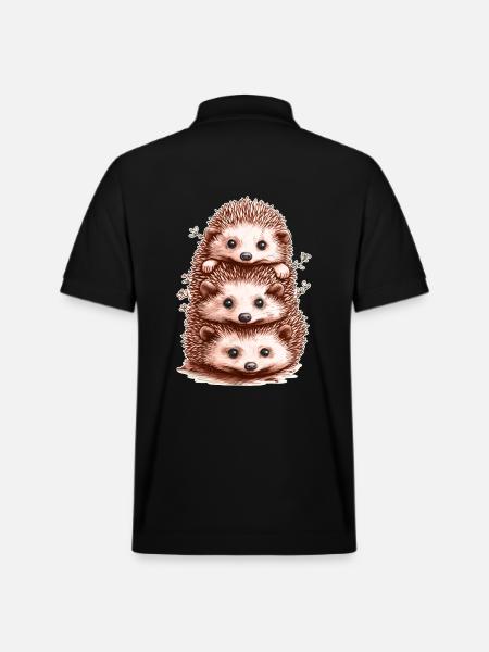 Lustige Igel - Stanley/Stella Unisex Bio-Poloshirt PREPSTER - Schwarz