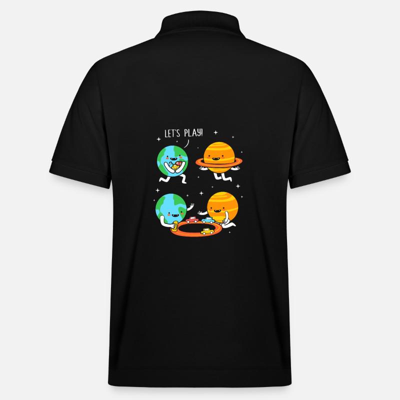 Space Planets Universe Space - Stanley/Stella Unisex Organic Polo Shirt PREPSTER - black