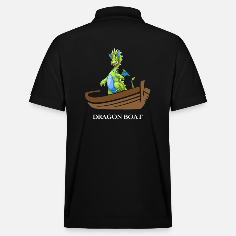 drachenbootrennen chinesisches drachenboot - Stanley/Stella Unisex Bio-Poloshirt PREPSTER - Schwarz