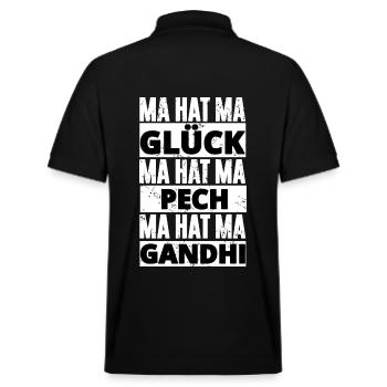 Lustiger Spruch - Stanley/Stella Unisex Bio-Poloshirt PREPSTER - Schwarz - Hinten - Andy (188cm)