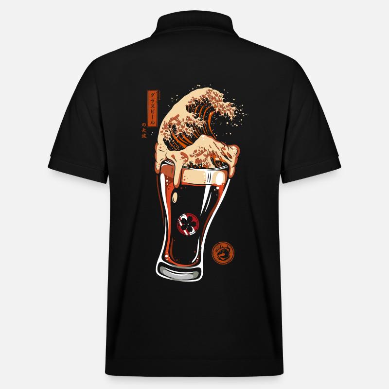 Great Wave Glass Beer - Polo PREPSTER bio Stanley/Stella Unisexe - noir