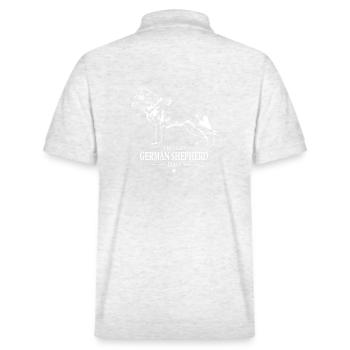 German Shepherd Dad Hunde Hund Wilsigns - Stanley/Stella Unisex Bio-Poloshirt PREPSTER - Weiß meliert - Hinten - Andy (188cm)