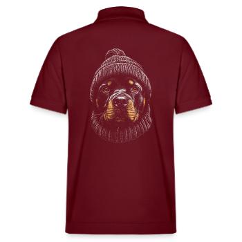 Rottweiler Bobble Hat Dog Dog Rottie - Stanley/Stella Unisex Organic Polo Shirt PREPSTER - burgundy - Back - Andy (188cm)