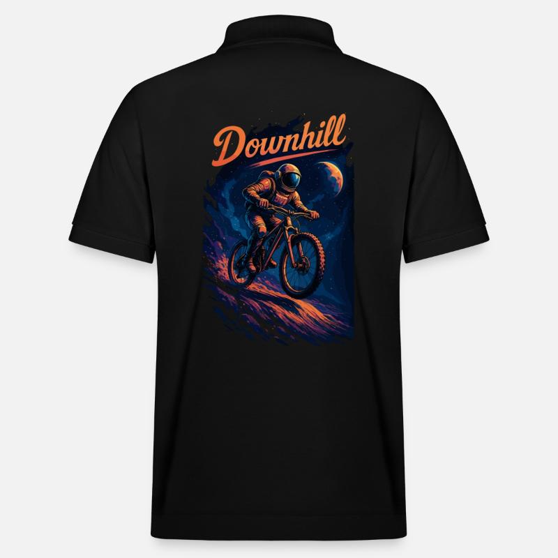 MTB Mountainbiking Downhill Astronaut Geschenk - Stanley/Stella Unisex Bio-Poloshirt PREPSTER - Schwarz